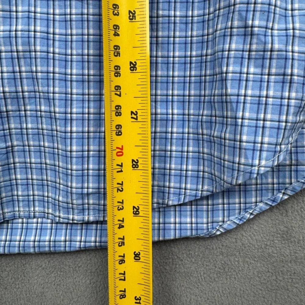 Ralph Lauren Mens Plaid Button Down Shirt Long Sleeve Blue White Size M‎ Pony